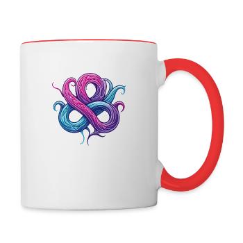 Celtic Triskelion Chimera Heart of Breizh - Contrasting Mug - white/red - Right