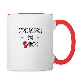 J'peux pas j'ai Aviron - Mug contrasté - blanc/rouge - Droite