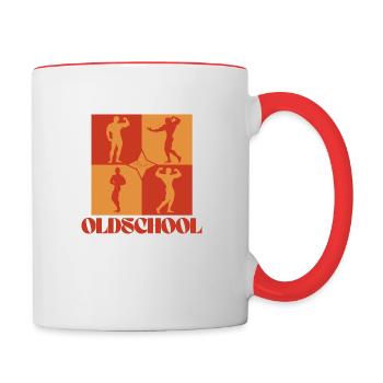 Oldschool - Tasse zweifarbig - Weiß/Rot - Rechts