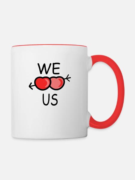 We love us - Tasse zweifarbig - Weiß/Rot