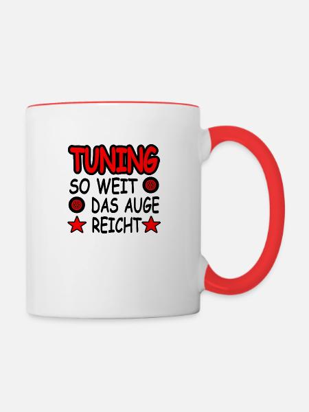 Tuning - Tasse zweifarbig - Weiß/Rot