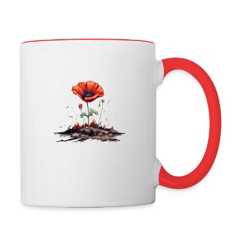 Poppy Blossom - Contrasting Mug - white/red - Right