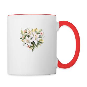 Lily Heart - Contrasting Mug - white/red - Right