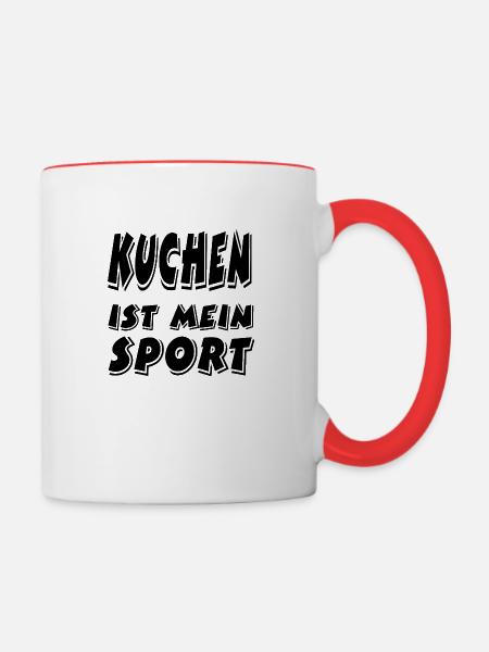 Kuchen - Tasse zweifarbig - Weiß/Rot