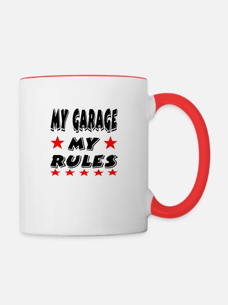 Garage - Tasse zweifarbig - Weiß/Rot