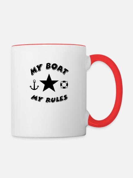 Boot - Tasse zweifarbig - Weiß/Rot