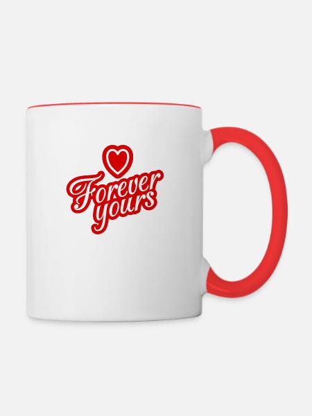 À jamais vôtre - Mug contrasté - blanc/rouge