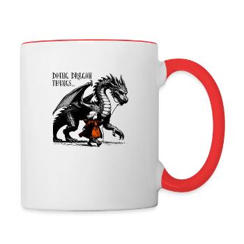 Doing Dragon Things - Tasse zweifarbig - Weiß/Rot - Rechts