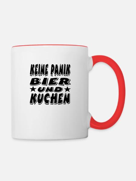 Bier - Tasse zweifarbig - Weiß/Rot