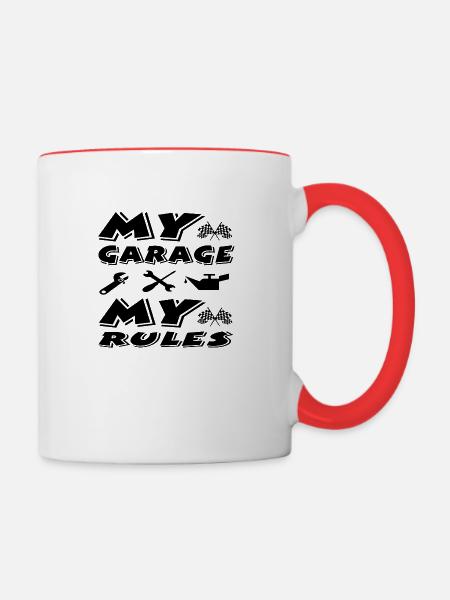 Garage - Tasse zweifarbig - Weiß/Rot