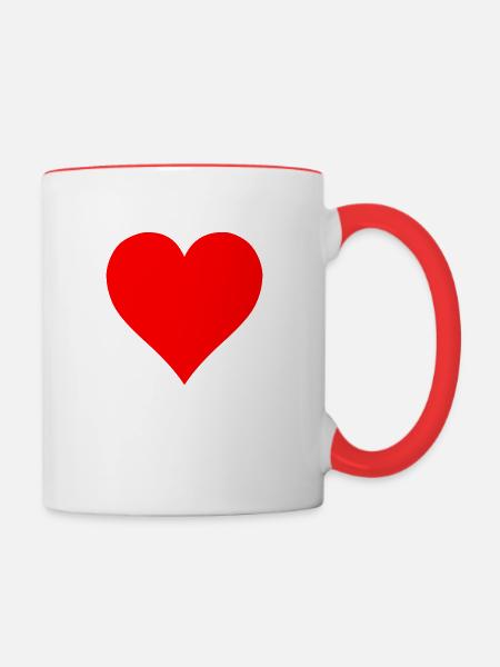 simple heart - Tasse zweifarbig - Weiß/Rot