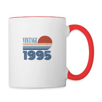 Jahrgang 1995 - Tasse zweifarbig - Weiß/Rot - Rechts