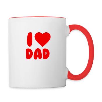 I love Dad - Tasse zweifarbig - Weiß/Rot - Rechts