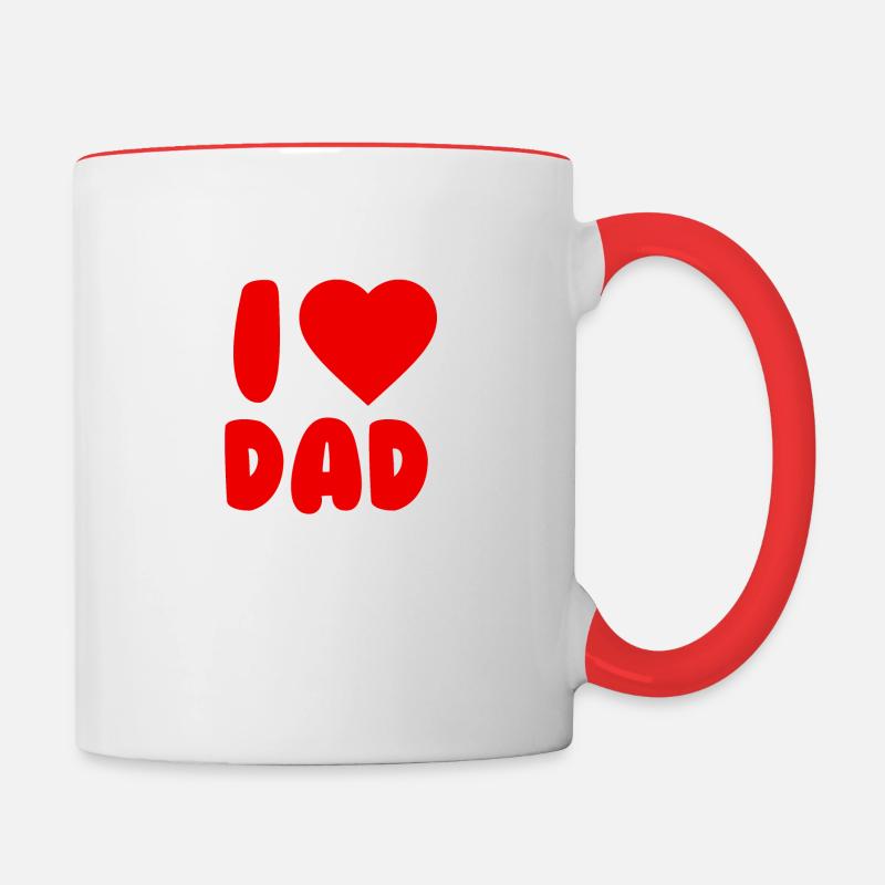 I Love Dad - Contrasting Mug - white/red
