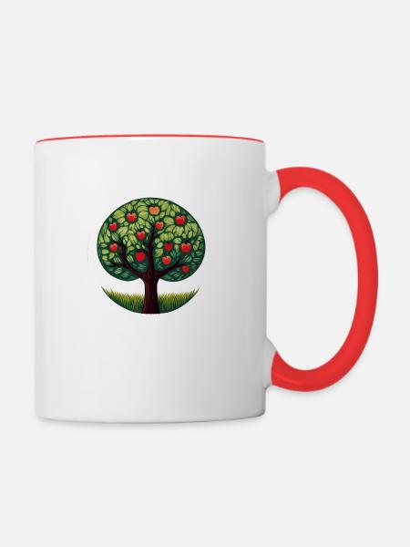 Apfelbaum - Tasse zweifarbig - Weiß/Rot