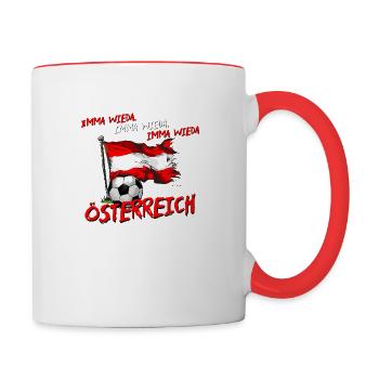 Austria, the best footballers in Europe - Contrasting Mug - white/red - Right
