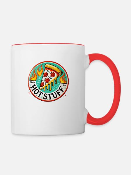 Hot Stuff Pizza - Tasse zweifarbig - Weiß/Rot