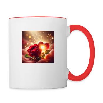 Alles Gute zum Valentinstag - Tasse zweifarbig - Weiß/Rot - Rechts