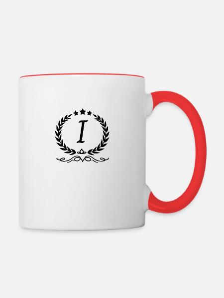 Buchstabe i Krone - Tasse zweifarbig - Weiß/Rot