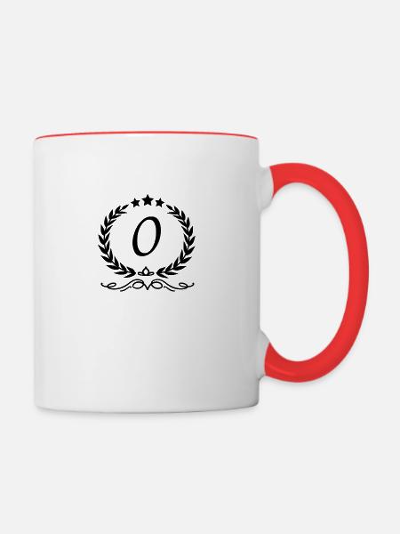 Buchstabe o Krone - Tasse zweifarbig - Weiß/Rot