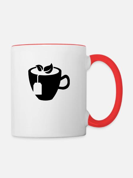 Teetasse - Tasse zweifarbig - Weiß/Rot