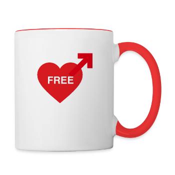 Dating man - Contrasting Mug - white/red - Right