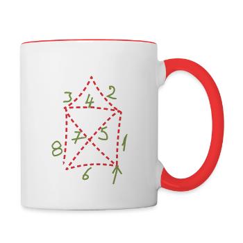 Maison de Saint-Nicolas - dessin - Mug contrasté - blanc/rouge - Droite