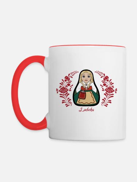 Ludvikakulla - Tasse zweifarbig - Weiß/Rot