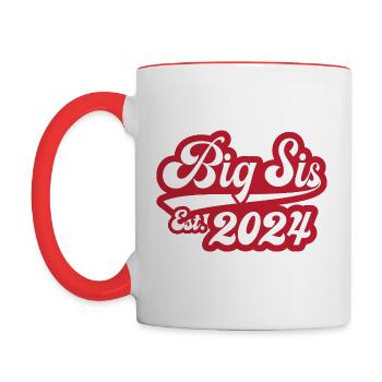 Big Sis Est 2024 - Contrasting Mug - white/red - Left
