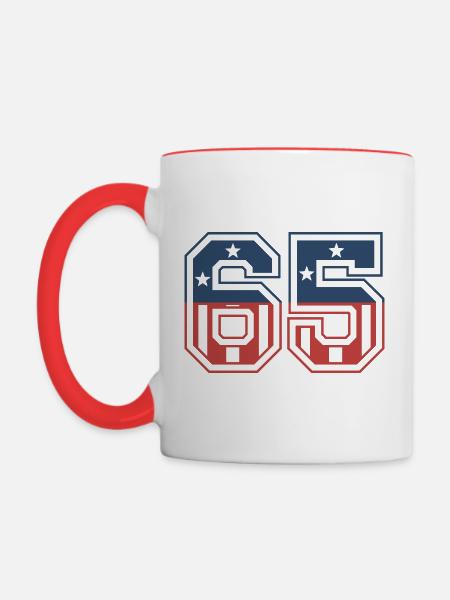 Nummer 65 USA - Tasse zweifarbig - Weiß/Rot