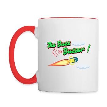 Der Buzz Buzzer - Tasse zweifarbig - Weiß/Rot - Links