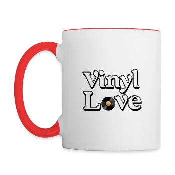 Vinyle Amour - Mug contrasté - blanc/rouge - Gauche