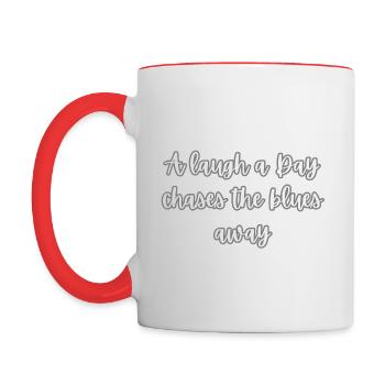 Keep laughing - Contrasting Mug - white/red - Left
