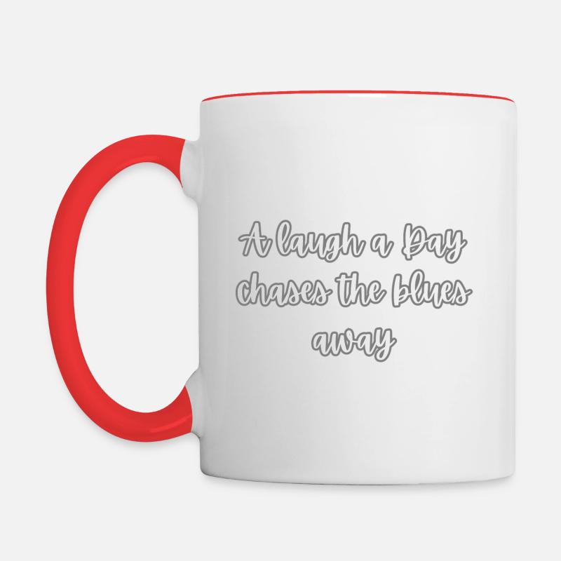 Keep laughing - Contrasting Mug - white/red