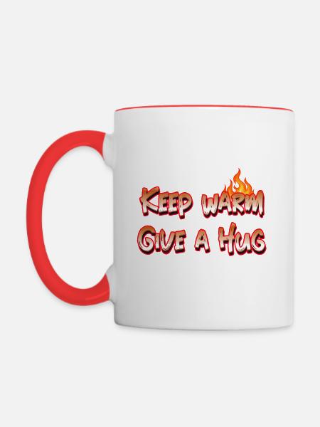 Umarme dich weiter - Tasse zweifarbig - Weiß/Rot