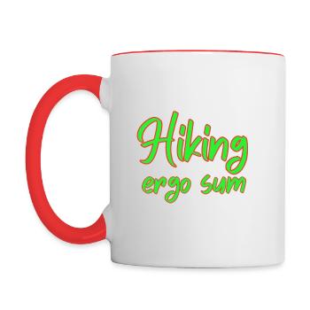 Randonnée ergo sum - Mug contrasté - blanc/rouge - Gauche
