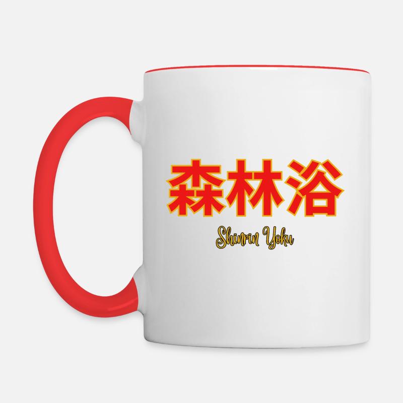 Shinrin Yoku - Mug contrasté - blanc/rouge