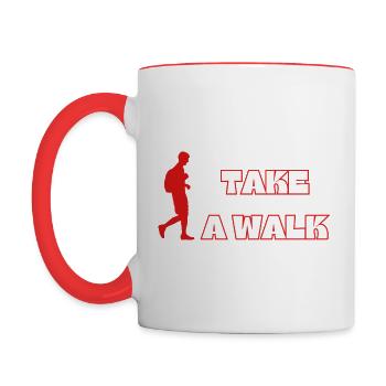 Promenez-vous - Mug contrasté - blanc/rouge - Gauche