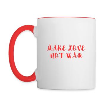 MAKE LOVE NOT WAR - Contrasting Mug - white/red - Left