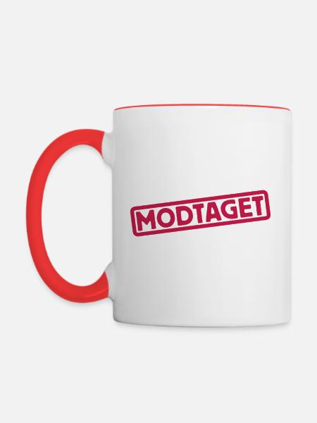 Modtaget (rød) - Contrasting Mug - white/red