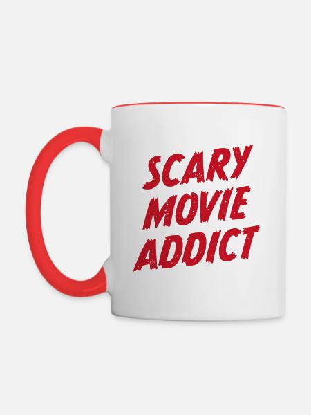 Gruseliger Filmsüchtiger - Tasse zweifarbig - Weiß/Rot