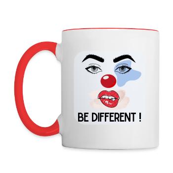 BE DIFFERENT ! - Mug contrasté - blanc/rouge - Gauche