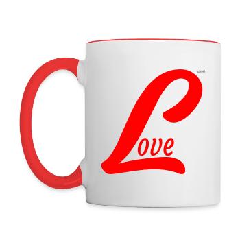 Love - Valentine's day design #2 - Contrasting Mug - white/red - Left
