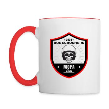 Bonecrushers Shield Logo - Tasse zweifarbig - Weiß/Rot - Links