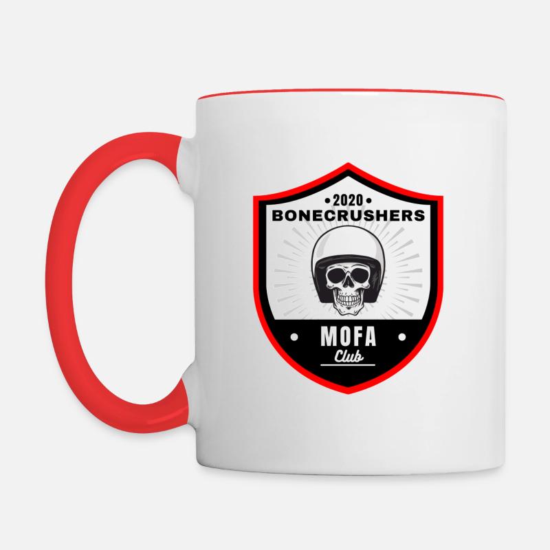 Bonecrushers Shield Logo - Tasse zweifarbig - Weiß/Rot