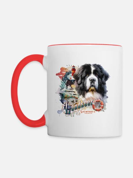 Landseer - Mug contrasté - blanc/rouge