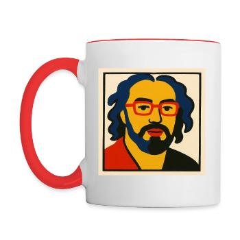 Dicker Matisse Onkel - Tasse zweifarbig - Weiß/Rot - Links