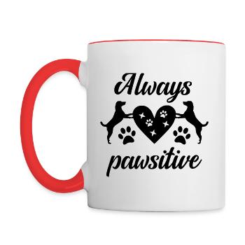 Always pawsitive - Contrasting Mug - white/red - Left