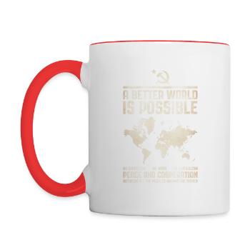Un monde meilleur 2 - Mug contrasté - blanc/rouge - Gauche