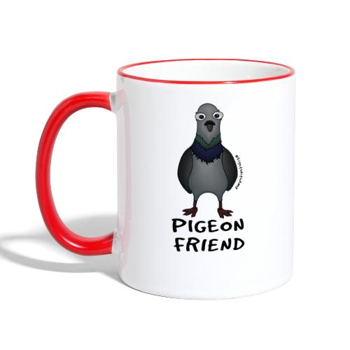 Amy's 'Pigeon Friend' design (black txt) - Contrasting Mug